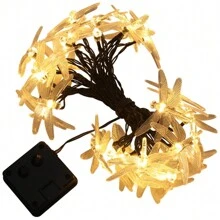 1入組6.5米太陽能驅動的led蜻蜓串燈,戶外花園草坪裝飾節日氛圍燈