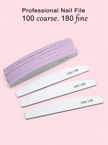 NailShine 10 Stück Halbmond 100/180 Körnung Nagelfeilen doppelseitig Nagelfeilen waschbar wiederverwendbar Nagelpolierer Maniküre Werkzeuge für natürliche Nägel, Acrylnägel, Verwendung Zuhause und im Salon, Nagelbedarf, Nagelwerkzeuge, Nail Art Werkzeuge, Schulbeginn, Nägel, Nagelwerkzeuge für Aufklebe-Nägel
