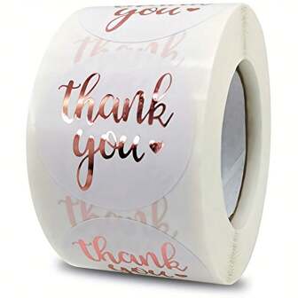 500pcs/Roll English Phrase Pattern Thank You Label Stickers,School Supplies,Back To School