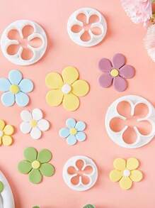 11 件/套聚合物粘土切割模具花朵梅花切割模具 DIY 陶艺雕塑几何图形浮雕造型工具 - 白色 - 查看 4