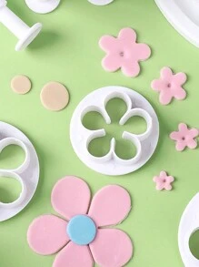 11 件/套聚合物粘土切割模具花朵梅花切割模具 DIY 陶艺雕塑几何图形浮雕造型工具 - 白色 - 查看 6