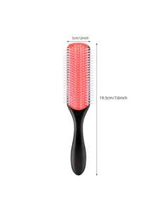 1 件卷发刷卷发定型刷适用于浓密卷发、男女波浪发，易于清洁的发刷，用于造型、解结、塑形、抚平、吹干、分离、卷发定型，送给女性和女孩妈妈妻子姐妹青少年女孩朋友生日新年婚礼圣诞派对旅行用品的礼物，在家或外出时，包装和款式颜色和一些零件随机发送，光滑后刷，理发配件，吹风机 - 均碼 - 查看 9