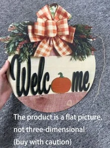1pc Welcome Sign Pumpkin Shaped Wooden Door Hanger Decoration Craft Best Gifts Birthday Home Decor Halloween Decor Fall Decor Room Decor