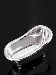 1入組浴缸形狀化妝刷收納籃 - 銀色 - 查看 1