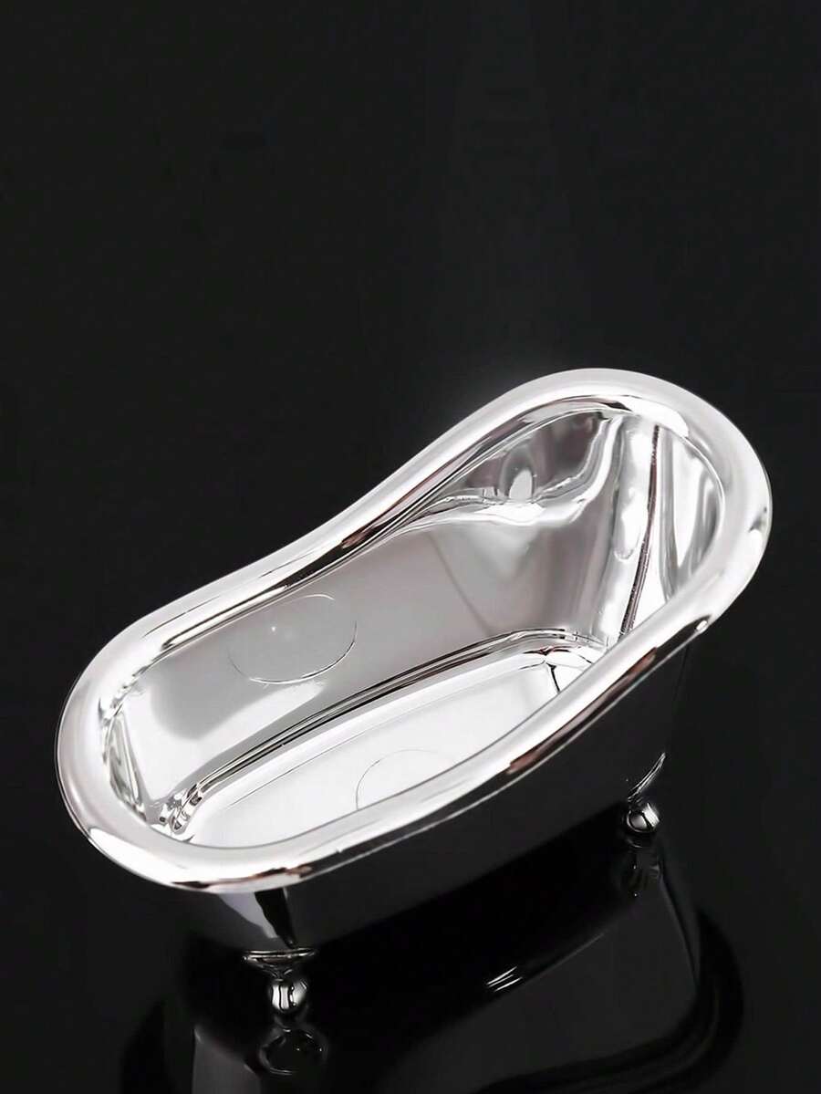 1入組浴缸形狀化妝刷收納籃 - 銀色 - 查看 1