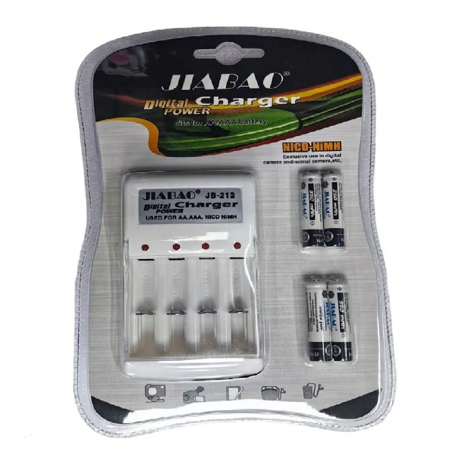 4 Pilas Aaa Recargables + Aa Aaa Cargador De Pilas Baterias - Sí - Ver 1