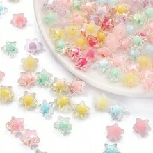 30 件/批糖果色亞克力五尖星形珠帶內珠適用於 Diy 串珠、手鍊製作、珠寶製作用品 - 白色 - 查看 2