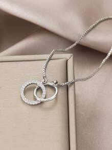 1pc Luxury Copper Zirconia Adjustable Infinite Symbol Bracelet For Ladies Daily Party Wedding - Silver - View 2