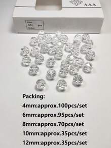 1 Strand Glass Beads, Beaded Bracelet/Necklace/Anklet/ Beads/Catholic /Buddhist Prayer Beads - Clear - View 8