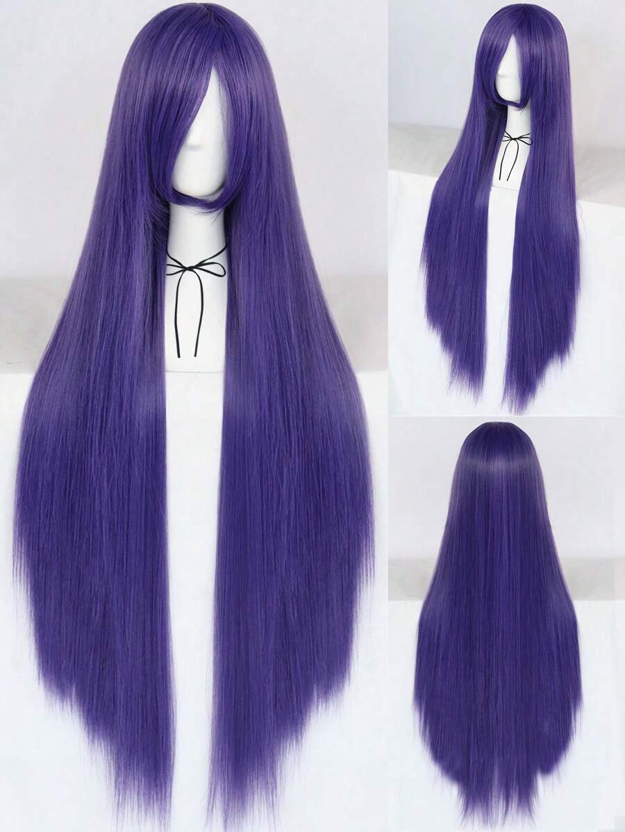 Xiên Tóc mái Anime Trang phục Tóc giả Mượt Thẳng 38 cm Siêu dài Vàng Sợi tổng hợp Glueless Chống nóng Chất xơ Tóc Mật độ Cao Tóc Giả Cosplay  Tóc mái Trường học Halloween Ngày lễ Tạ Ơn Trang phục Giáng sinh Phụ kiện & 1 Miếng Mũ tóc giả - Màu tím - Xem 1