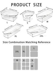 1pc Clear Makeup Organizer, Freely Assembled Cosmetic Storage With Drawers For Home And Office - Clear - View 9