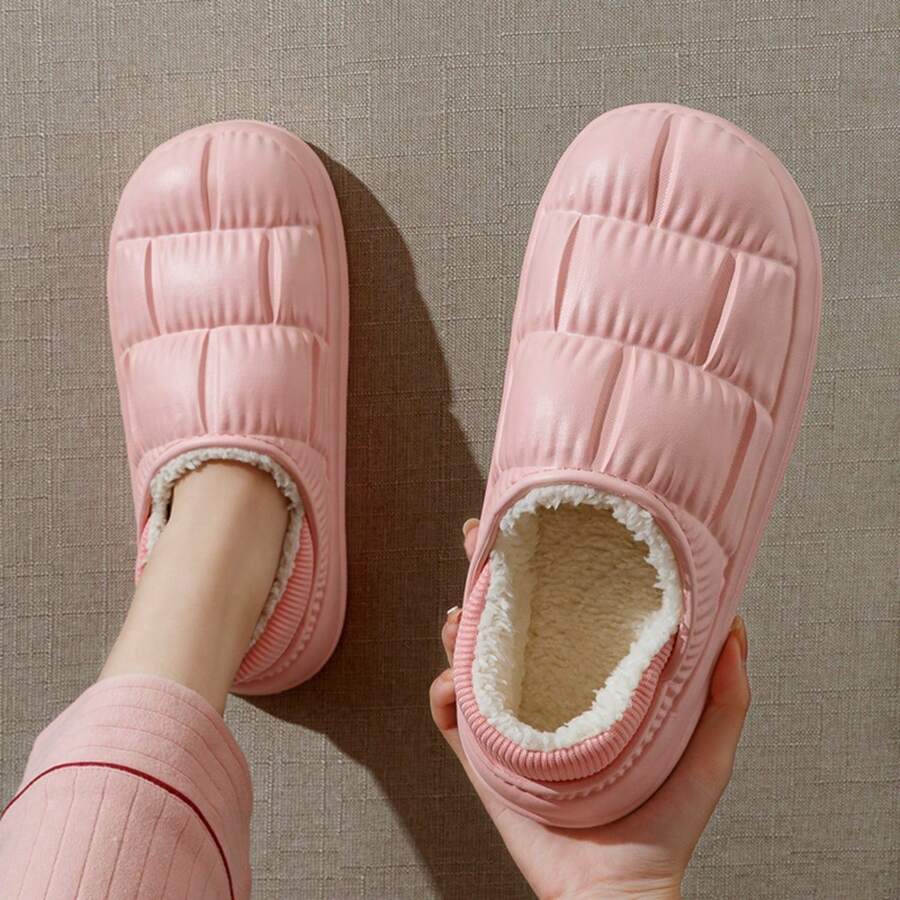 Unisex Waterproof & Soft Bread Shaped Fashion Slippers - Pink - View 1
