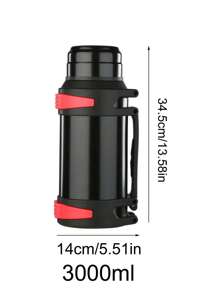 1入組不銹鋼真空保溫瓶/旅行杯，大容量，適合戶外、汽車、旅行 - 黑色 - 查看 6