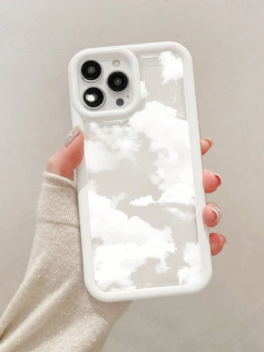 1 个带云印花的透明软手机壳，防摔和全覆盖设计，兼容 Iphone 6/6s/6plus/7/8/Se/7plus/8plus/X/Xs Max/Xr/11/12/13/14/Pro/Max/Mini 型号 - 無色 - 查看 1