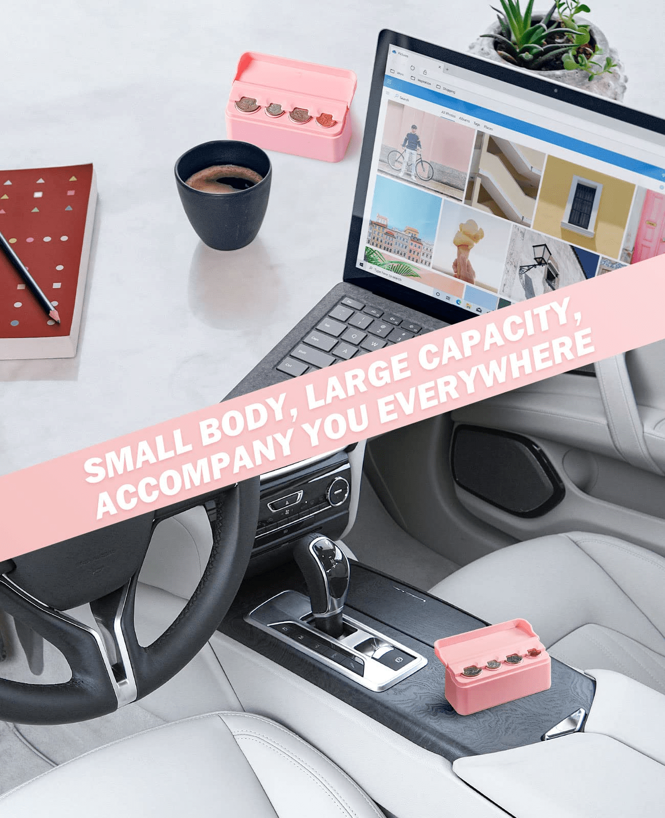 JOYTUTUS Coin Holder for Car Change Organizer Universal Storage Coin