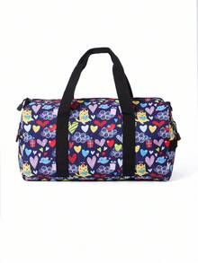 17 英寸时尚图案旅行单肩包、运动健身行李包、搬家包、飞机包、适合男孩、女孩、儿童、学生、户外、野餐、便携式收纳包 - 彩色 - 查看 4