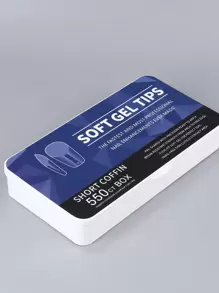 短棺形軟凝膠美甲貼片，550片11種尺寸完全覆蓋透明假指甲，可浸泡延長指甲，預打磨貼上指甲，附盒美甲配件工具美甲用品 - 無色 - 查看 8