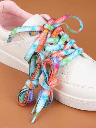 1對運動鞋和白鞋用酷炫鞋帶,由聚酯纖維材料製成
