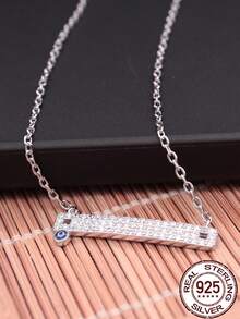 1入組時尚S925純銀眼球形狀吊墜項鍊帶寶石裝飾用品適合女士