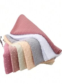 Elegant 1pc Ladies' Stylish Solid Color Chiffon Scarf With Fluffy Balls, Can Be Worn As Wrap, Shawl Or Headscarf, Anti-Uv And Breathable, For Autumn And Spring, Malaysia Style