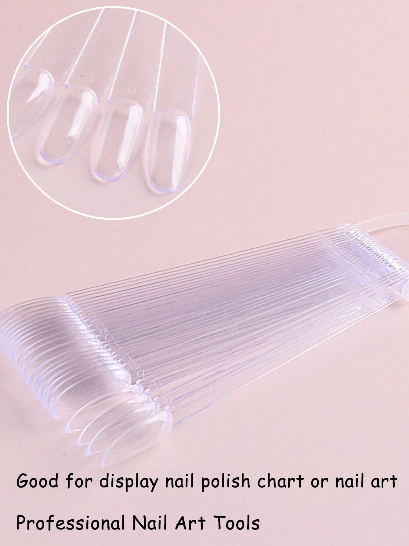 24pcs Nail Swatches Oval Round Tips For Display Nail Samples Gel Polish Palette Color Chart