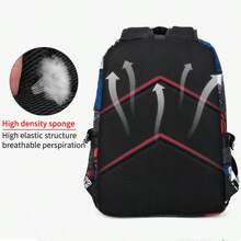 Teenage New Versatile Shark Design Large Capacity Backpack, Minimalist Personalized Bookbag For Back To School, Lightweight Breathable Printed Backpack For Summer, Random Printed Straps & Letters - Multicolor - View 5