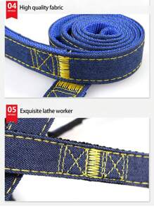1pc Jeans & Multicolor Pet Leash Set (Harness + Collar + Leash) Suitable For Large, Medium And Small Dogs - Blue - View 9