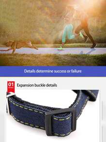 1pc Jeans & Multicolor Pet Leash Set (Harness + Collar + Leash) Suitable For Large, Medium And Small Dogs - Blue - View 7