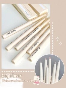 Gege Bear 啞光 奶油/色丁效果防水 提亮 無酒精 輕巧 無香精 無滑石粉 防汗 定型 超高顯色度 不暗沉 平滑 不結塊眼線筆 - 咖啡 - 查看 2