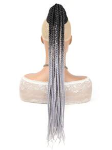 Extension De Queue De Cheval Tressée À Cordon De Serrage Pour Femmes Avec Cheveux 3x Box Braids Longs, Extensions De Cheveux De Queue De Cheval Clip Synthétiques