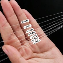 1 卷圓形透明彈性釣魚線水晶線用於 Diy 珠寶和珠子(尺寸可選) - 無色 - 查看 2