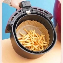 50/100/150/200入空氣炸鍋（圓形/方形）一次性紙面板，廚房配件，不粘磁光紙，空氣炸鍋配件，防油防水，烘焙烤箱微波爐用紙托盤 - 黃色 - 查看 5