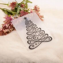 1入組透明塑料14.8cm*10.5cm星形和聖誕樹形的3d壓花模板 - 無色 - 查看 1