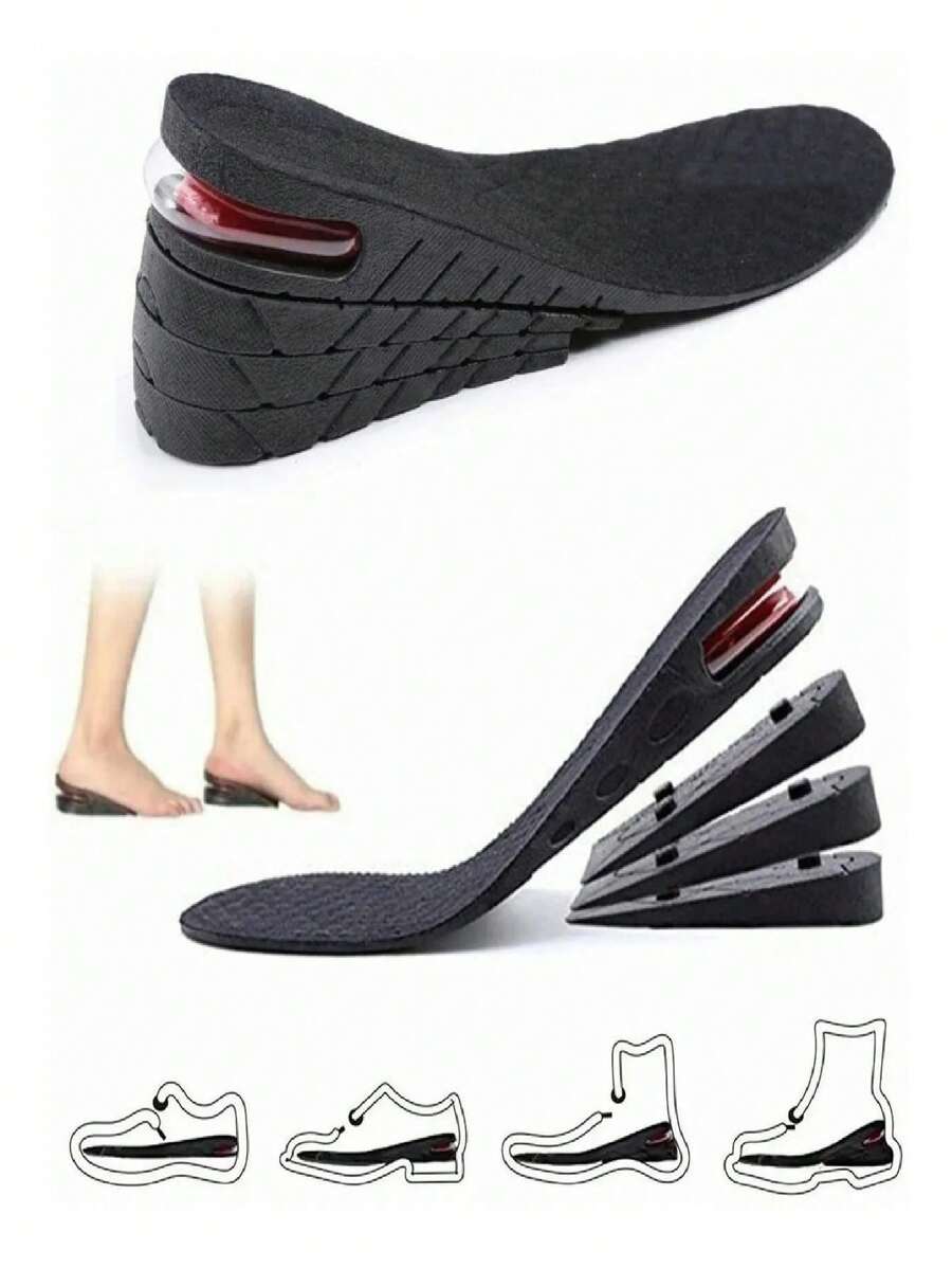 Plantillas Altura 10 Cm Aumenta Estatura Unisex - Negro - Ver 1