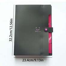 1入組糖果色多層pp考試紙張支架,塑料文件信封適用於文具儲存 - 粉色 - 查看 8