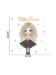 兒童卡通女孩圖案墻面貼紙 - 彩色 - 查看 6