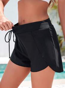 Women's Summer Beach Swimming Bikini Bottoms - Black - View 6