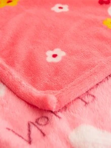 1pc Printed Universal Seasonal Flannel Blanket, Summer Nap Quilt, Golden Mink Blanket For Home Bedroom
