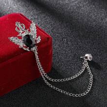 One Men Brooch Court Style Jacket Decoration Tassel Chain Collar Pin Skull Skeleton