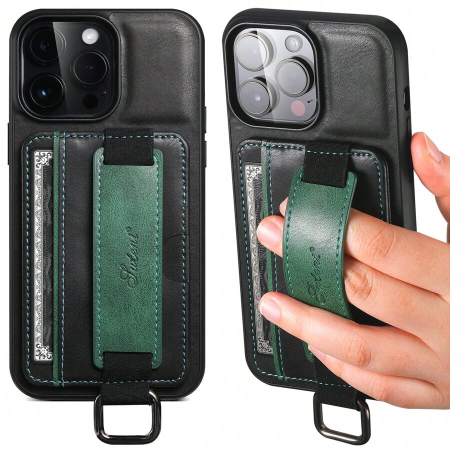 Suteni Custodia per telefono porta carte con cinturino da polso in PU compatibile con dispositivi Apple/samsung/google/huawei/oneplus/xiaomi/Xperia