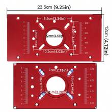 One Set Red Router Table Insert Plate for Woodworking Benches Table Saw with Miter Gauge Guide Aluminium Profile Fence Sliding Brackets - Red - View 2