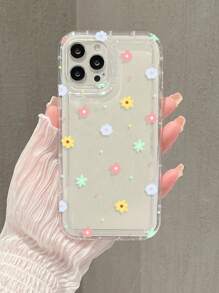 1 个透明保护软壳，带花卉印花和防摔边缘覆盖，适用于男女款 Iphone 11/12/13/14/6/6s/6plus/7/8/se/7plus/8plus/x/xs Max/xr/11pro/12pro/13pro/14pro/12mini/13mini/11promax/12promax/13promax/14promax/14plus - 無色 - 查看 2