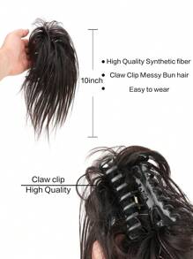 Claw Clip Messy Bun Hair Piece Chignon Hair Tinsel Mixed Glitter.Claw Clip Ponytail Hairpieces Synthetic