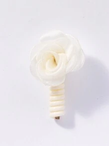 Mesh Flower Elastic Hair Ties With Spiral - Cute Ponytail Holders For Kids