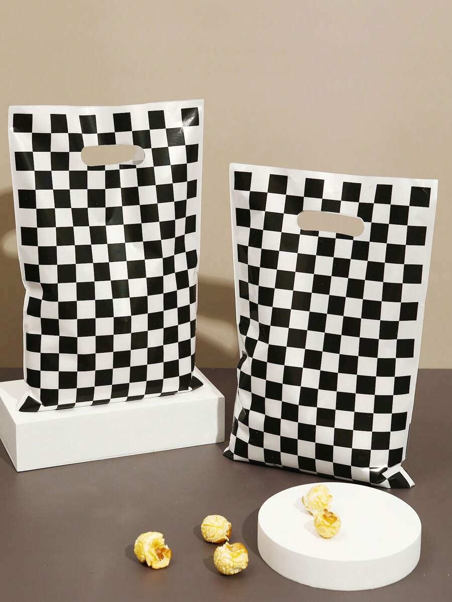 10 Pieces Black and White Checkered Bags Race Car Theme Party Favors ...