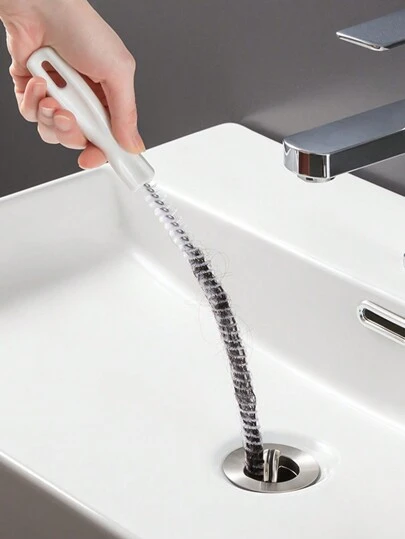 1 st rörmuddringsborste badrumshår avlopp handfat rengöringsborste avloppsrensare flexibel rengöringsmedel igensättning köksartiklar kökstillbehör kök köksverktyg