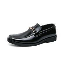 Zapatos Cuadrados Para Hombre Con Punta, Moda Y Conbinable Con Todo - ¡perfecto Para Bodas, Negocios Y Fiestas! - Negro - Ver 1