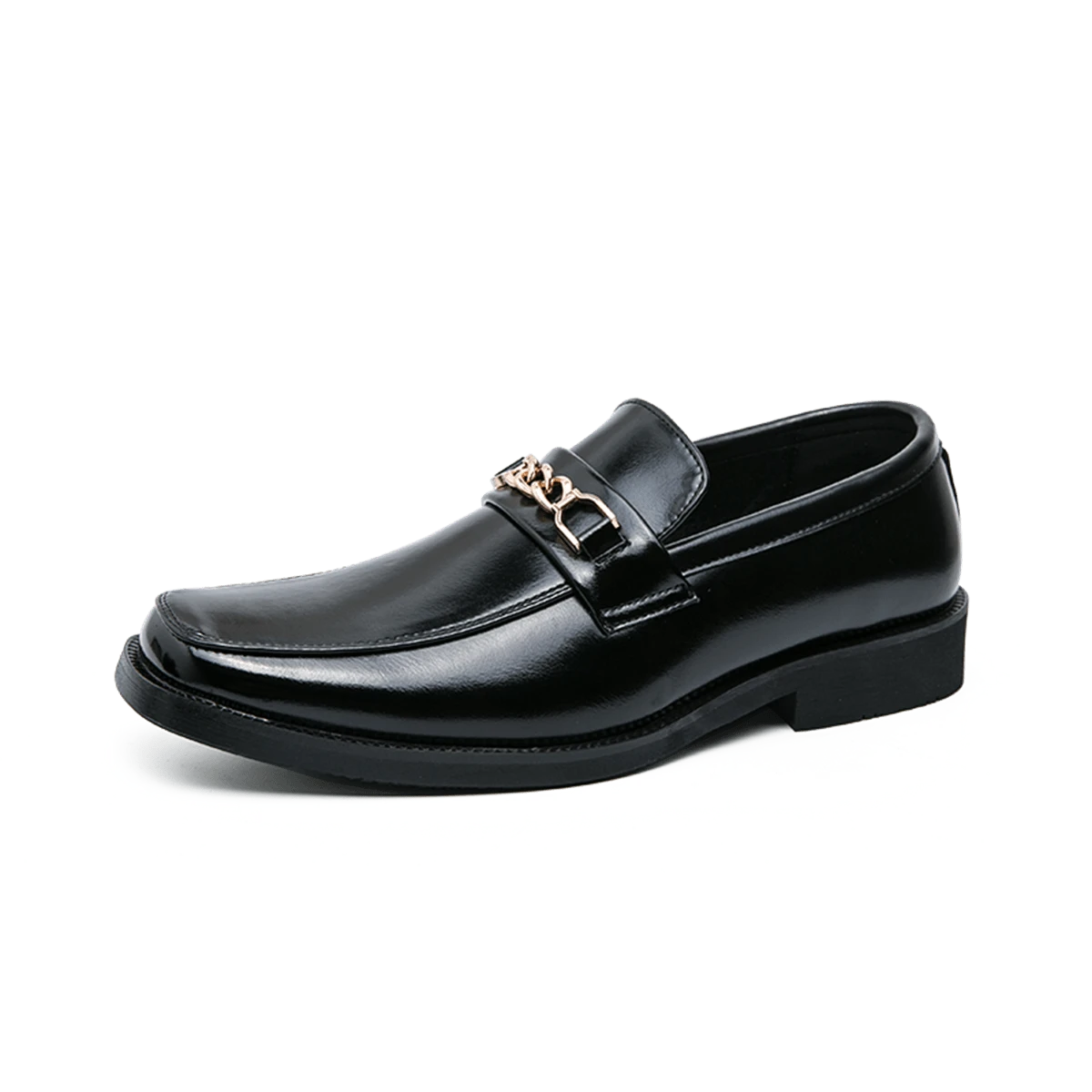 Zapatos Cuadrados Para Hombre Con Punta, Moda Y Conbinable Con Todo - ¡perfecto Para Bodas, Negocios Y Fiestas! - Negro - Ver 1