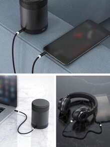 1 条 3.5 毫米编织音频线，适用于手机、汽车 - 黑色 - 查看 3