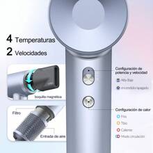 Laifen Swift Special Secadora de Pelo, 110000 RPM motor sin escobillas, Secador de Cabello Iones negativos para secado más rápido, control termo inteligente, secadora de viaje con pistola magnética para la protección del cabello, Secadora profesional de alta velocidad, poco ruido. - Plateado - Ver 5